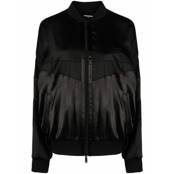 ディースクエアード レディース 上衣＆上衣 アウター Shine-effect bomber jacket Black
