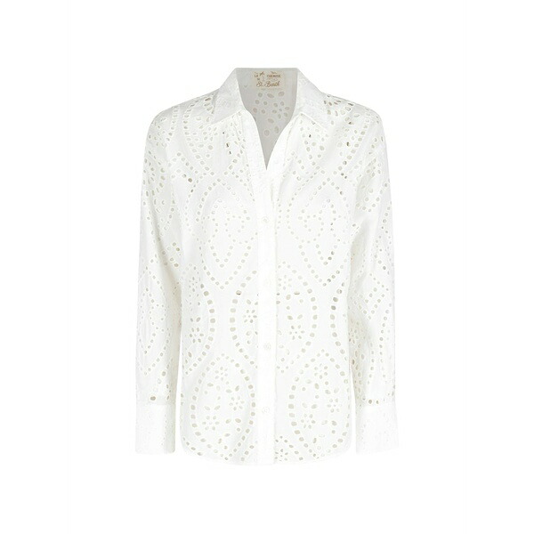 エムシーツーセイントバース レディース プルオーバー トップス Cristal broderie anglaise shirt White