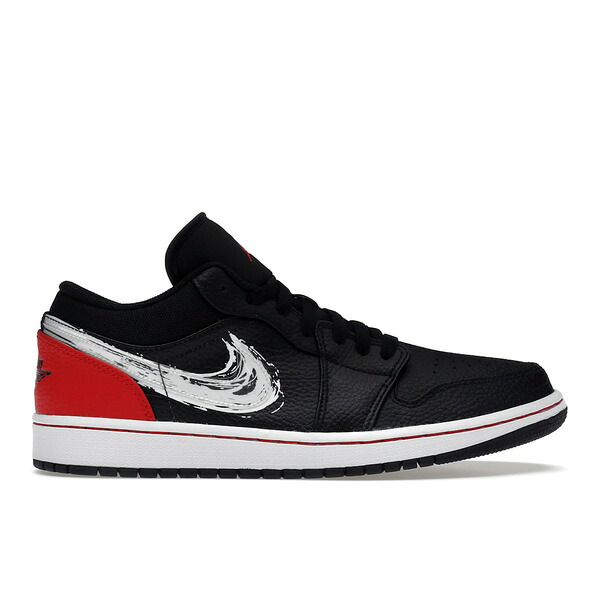 Jordan ジョーダン メンズ スニーカー  【Jordan 1 Low Brushstroke Swoosh Black】  大きさ US_9(27.0糎) Black/White-University Red