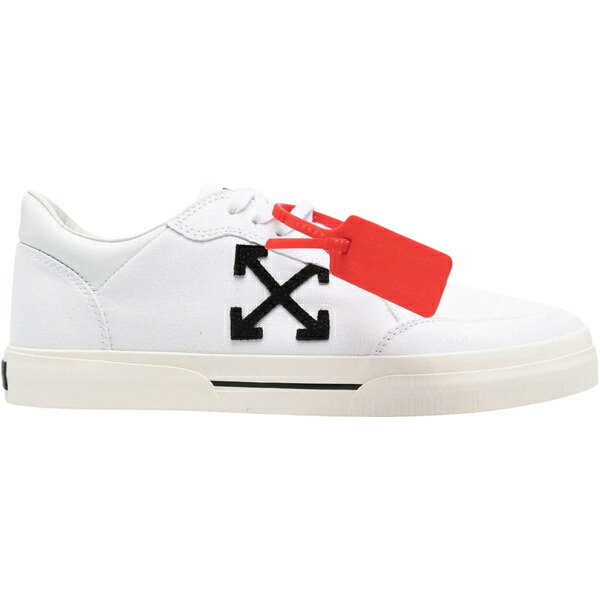 OFF-WHITE 象牙色 メンズ スニーカー  【OFF-WHITE Vulc Low White Black Red】  大いさ EU_46(31.0糎) White/Black