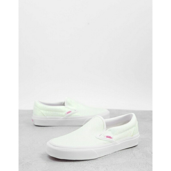 バンズ レディース スニーカー シューズ Vans Classic Slip on sneakers in pink white White 新着商品