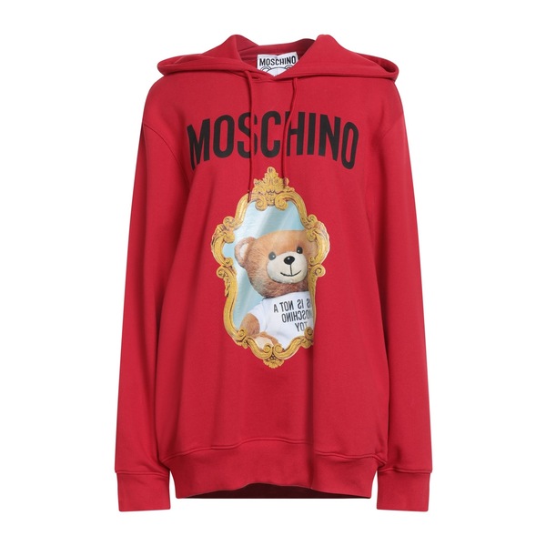 【送料無料】 モスキーノ レディース パーカー・スウェットシャツ アウター Sweatshirts Red|asty