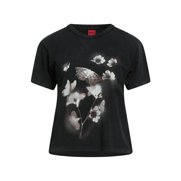 【送料無料】 ヒューゴボス レディース Tシャツ トップス T-shirts Black