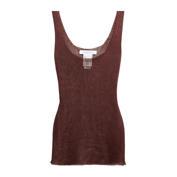 【送料無料】 ファビアナ フィリッピ レディース Tシャツ トップス Tops Brown|asty