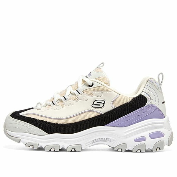 Skechers スケッチャーズ レディース スニーカー Beige/Purple 【(WMNS) Skechers DLITES 1.0 Beige Purple 896148-MLT】  サイズ US_6(23.0cm)