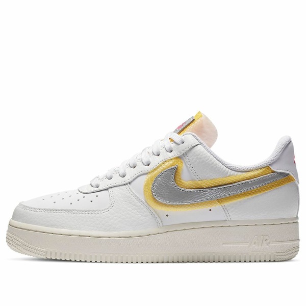 Nike ナイキ レディース スニーカー Whitesilveryellow 【(WMNS) Nike Air Force 1 \u002707 LX \u0027White Metallic Silver Gold\u0027 CZ8104-100】  大きさ US_6(23.0糎)