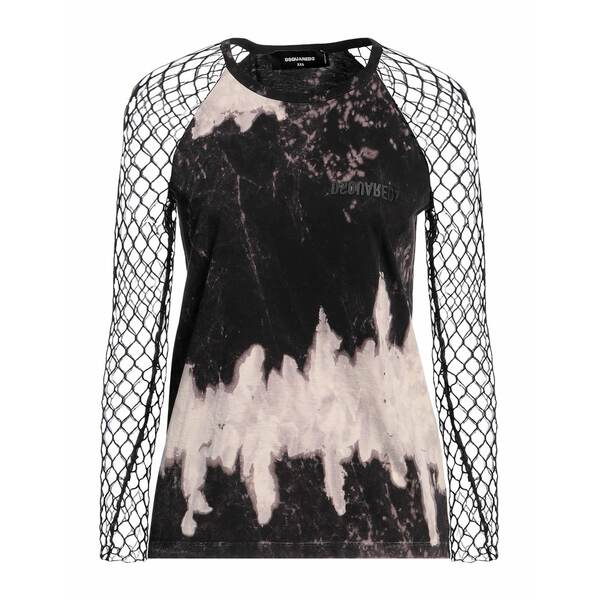【送料無料】 ディースクエアード レディース Tシャツ トップス T-shirts Black｜asty