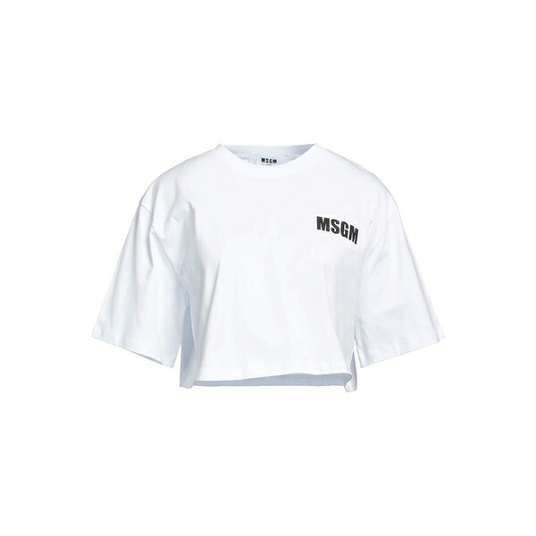 【送料無料】 エムエスジイエム レディース Tシャツ トップス T-shirts White