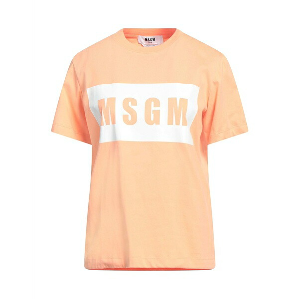 【送料無料】 エムエスジイエム レディース Tシャツ トップス T-shirts Orange|asty