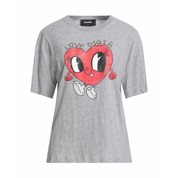 【送料無料】 ディースクエアード レディース Tシャツ トップス T-shirts Grey