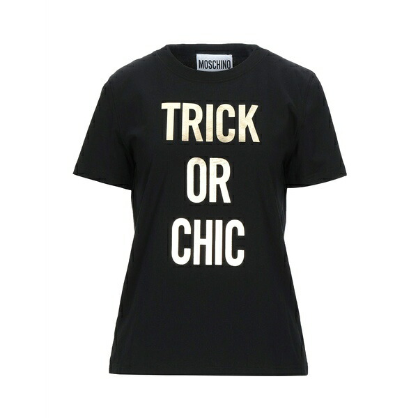 【送料無料】 モスキーノ レディース Tシャツ トップス T-shirts Black|asty