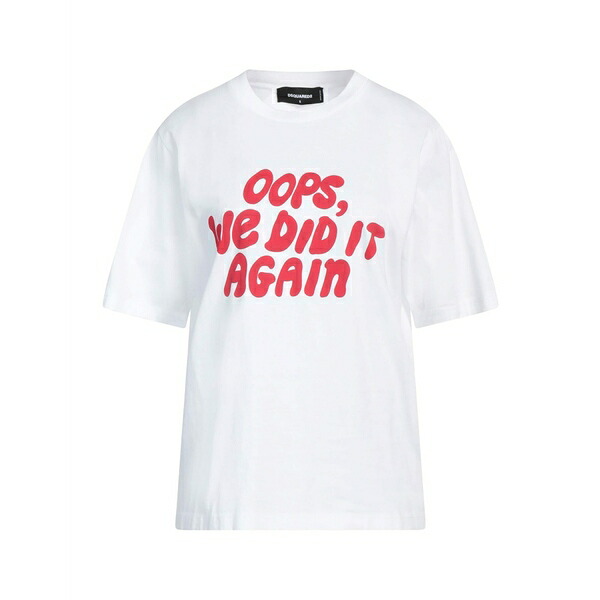 【送料無料】 ディースクエアード レディース Tシャツ トップス T-shirts White