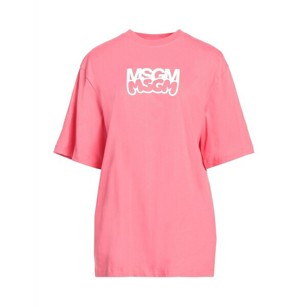 【送料無料】 エムエスジイエム レディース Tシャツ トップス T-shirts Pink