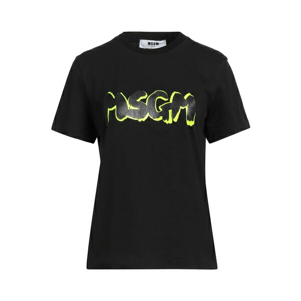 【送料無料】 エムエスジイエム レディース Tシャツ トップス T-shirts Black
