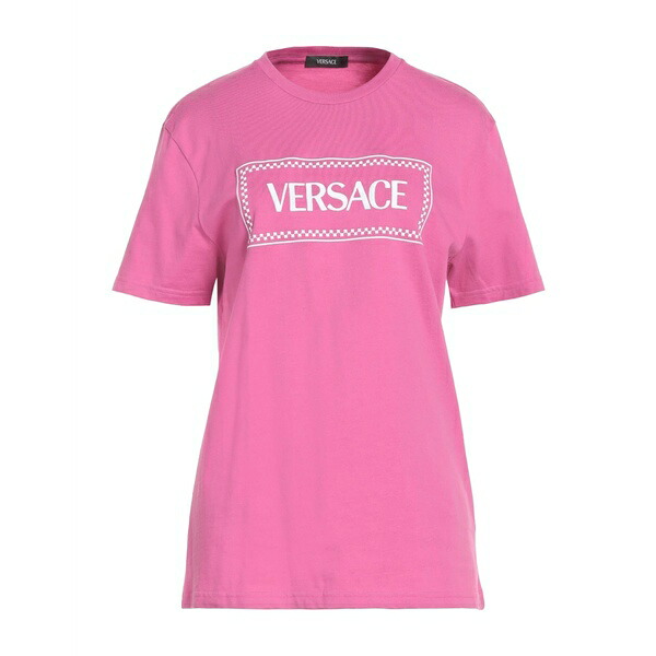 【送料無料】 ヴェルサーチ レディース Tシャツ トップス T-shirts Pink|asty
