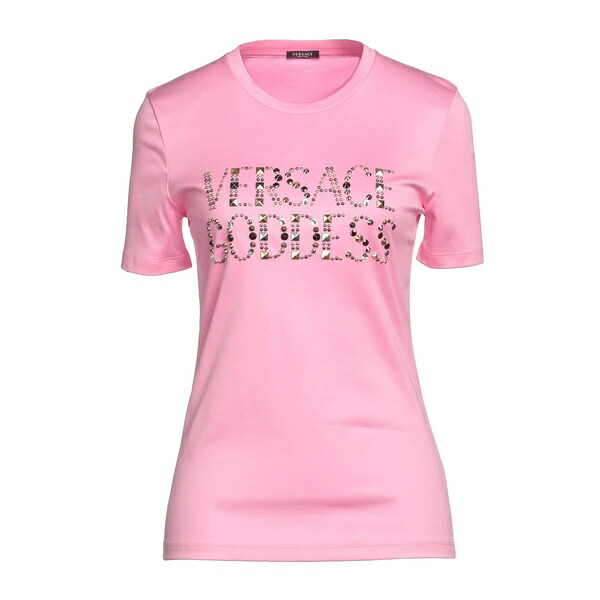 【送料無料】 ヴェルサーチ レディース Tシャツ トップス T-shirts Pink|asty