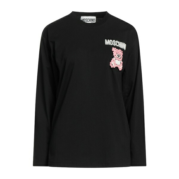 【送料無料】 モスキーノ レディース Tシャツ トップス T-shirts Black｜asty 28,480円