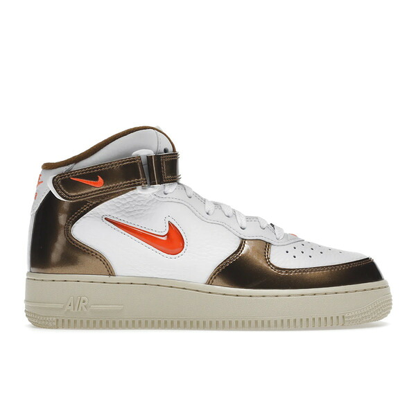 Nike ナイキ メンズ スニーカー  【Nike Air Force 1 Mid QS Jewel Ale Brown】  大きさ US_10.5(28.5糎) White/Total Orange-Ale Brown-Beach
