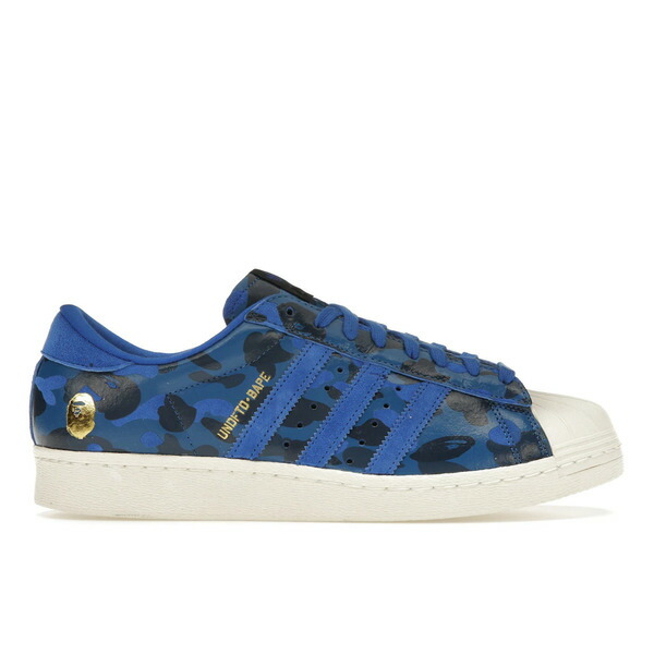 adidas アディダス メンズ スニーカー  【adidas Superstar 80s Undefeated Bape Blue Camo】  大いさ US_11(29.0糎) Blue/Core White