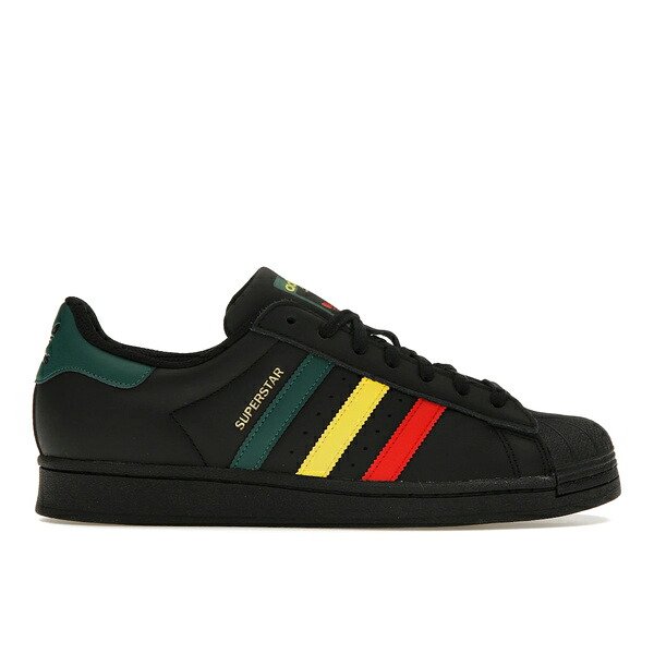 adidas アディダス メンズ スニーカー  【adidas Superstar Rasta Black】  大きさ US_7(25.0珊) Core Black/Yellow/Collegiate Green