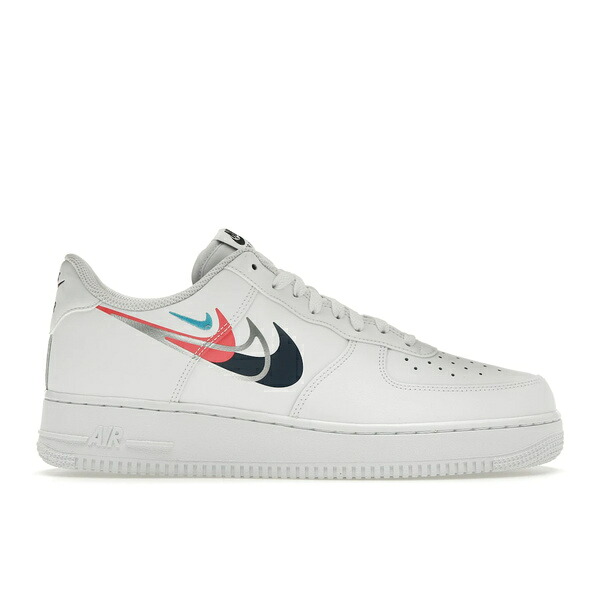 Nike ナイキ メンズ スニーカー  【Nike Air Force 1 Low \u002707 Quadruple Swoosh White Navy Crimson】  大きさ US_7.5(25.5珊) White/Midnight Navy-Bright Crimson-Metallic Silver-Blue Lightning