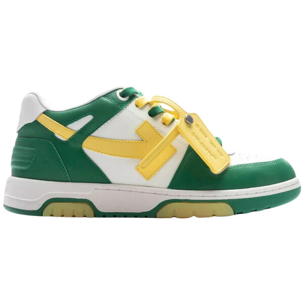 OFF-WHITE 象牙色 メンズ スニーカー  【OFF-WHITE Out Of Office OOO Low Tops Green Yellow】  大きさ US_8(26.0珊) Green/Yellow