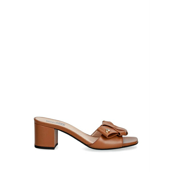 ラブ モスキーノ レディース サンダル シューズ Bow-detail heart-plaque sandals Brown｜asty