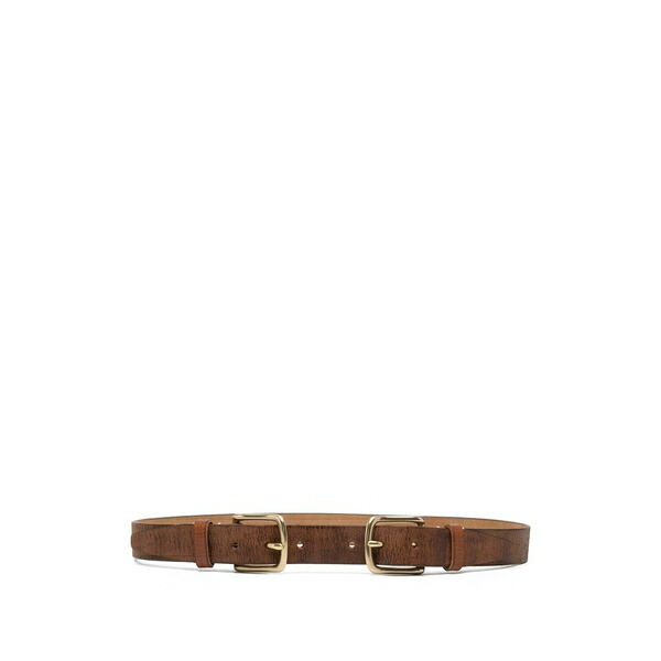 アールサーティーン レディース ベルト アクセサリー Double-buckle belt Brown｜asty