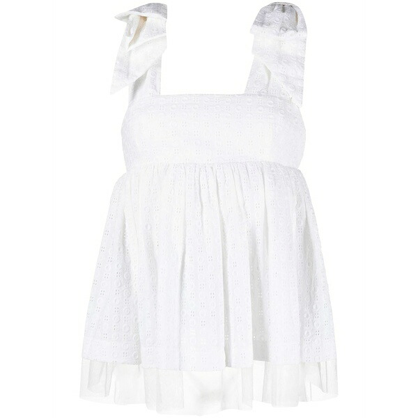 ビクターアンドロルフ レディース カットソー トップス Flared sleeveless blouse White|asty