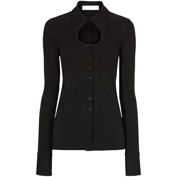 プロエンザ スクーラー ホワイト レーベル レディース シャツ トップス Cut-out detail shirt Black|asty