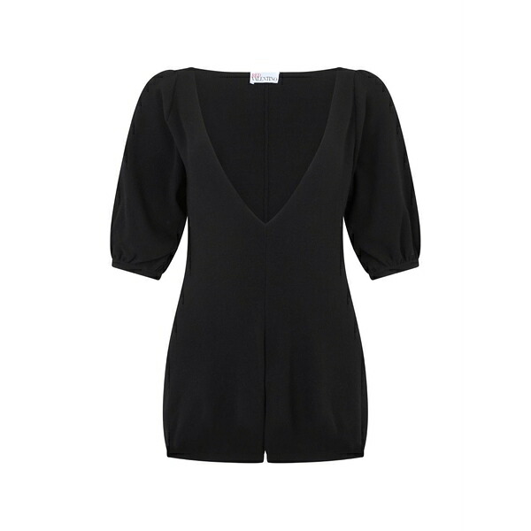 レッドヴァレンティノ レディース ワンピース トップス Puff sleeve jumpsuit Black|asty
