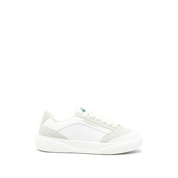 カサブランカ レディース スニーカー シューズ Suede-panelled logo-print sneakers White｜asty