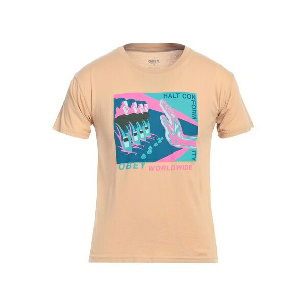 【送料無料】 オベイ メンズ Tシャツ トップス T-shirts Beige