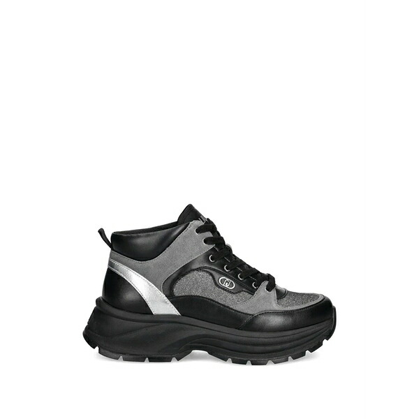 リュージョー レディース スニーカー シューズ Silver trim platform sneakers Black｜asty