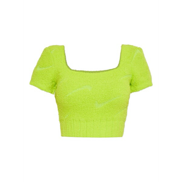 ナイキ レディース カットソー トップス Square-neck short-sleeved top Yellow|asty