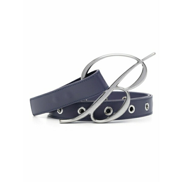 ブルマリン レディース ベルト アクセサリー Logo-buckle leather belt Purple|asty