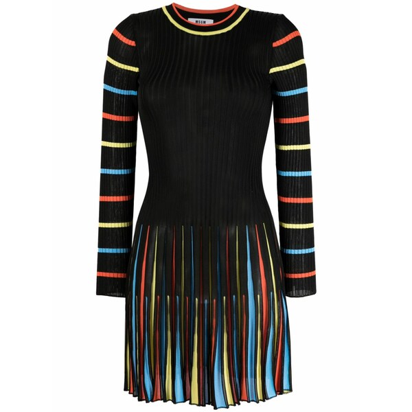 エムエスジイエム レディース ワンピース トップス Long-sleeve stretched dress Black|asty