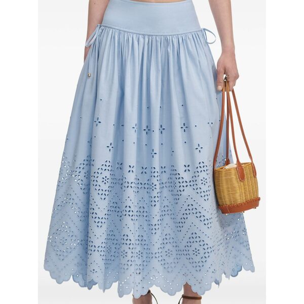 セルフ・ポートレイト レディース スカート ボトムス Cotton a-line skirt Blue|asty