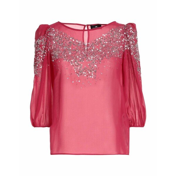 【送料無料】 エリザベスフランキ レディース Tシャツ トップス Tops Pink|asty