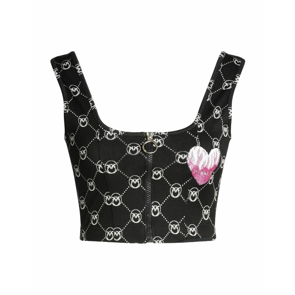 【送料無料】 ピンコ レディース Tシャツ トップス Tops Black|asty