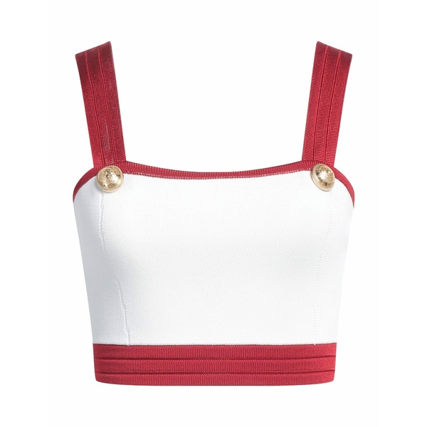 【送料無料】 バルマン レディース Tシャツ トップス Tops White