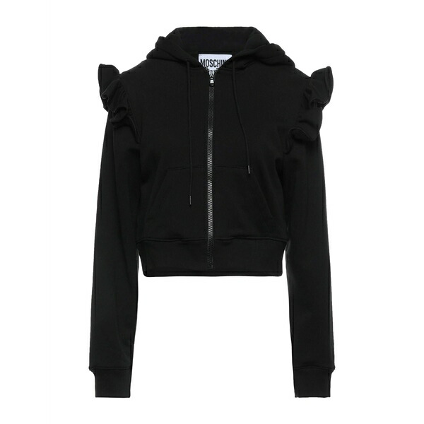 【送料無料】 モスキーノ レディース パーカー・スウェットシャツ アウター Sweatshirts Black｜asty