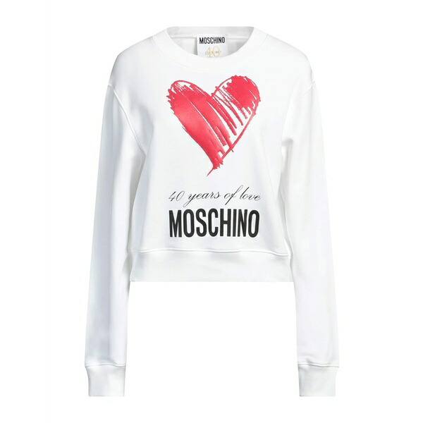 【送料無料】 モスキーノ レディース パーカー・スウェットシャツ アウター Sweatshirts White