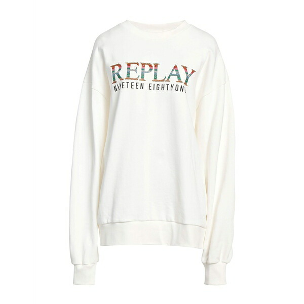 【送料無料】 リプレイ レディース パーカー・スウェットシャツ アウター Sweatshirts White|asty