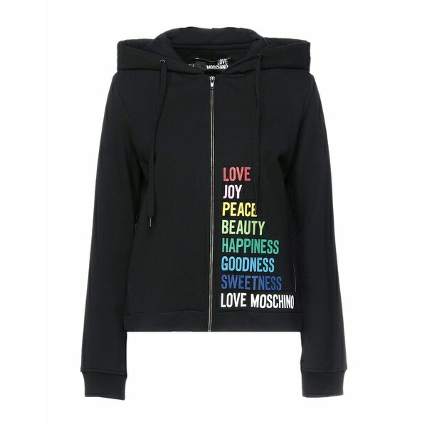 【貨物輸送無料】 モスキーノ レディース パーカー・スウェットシャツ アウター Sweatshirts Black
