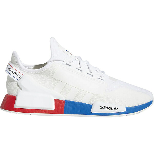 adidas アディダス メンズ スニーカー  【adidas NMD R1 White Red Blue】  大きさ US_7.5(25.5珊) Cloud White/Crystal White/Lush Red