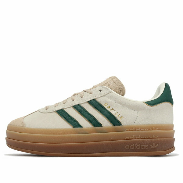 adidas アディダス レディース スニーカー Cream White/Collegiate Green/Magic Beige 【(WMNS) adidas Gazelle Bold Cream Collegiate Green ID7056】  サイズ US_W_11