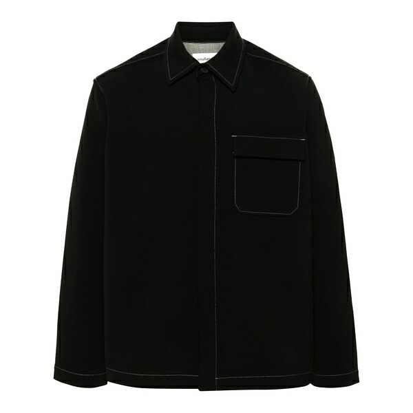 ソウルランド メンズ シャツ トップス Rory grain de poudre shirt Black｜asty