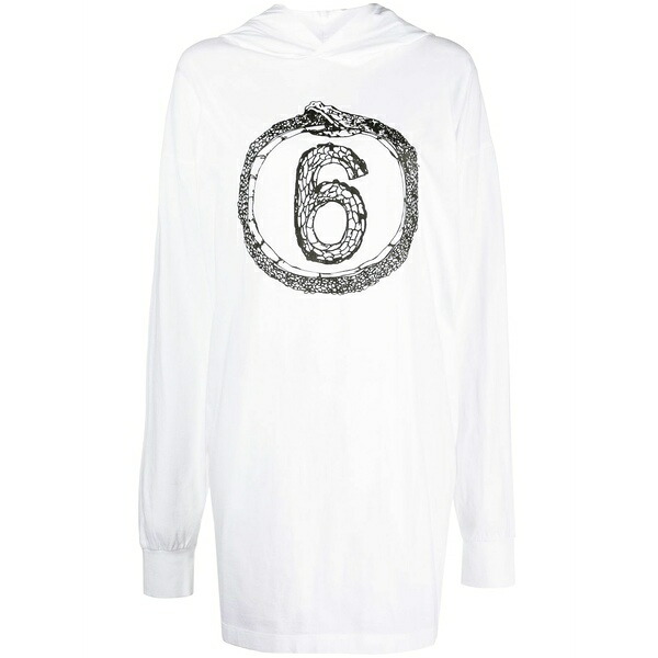 マルタンマルジェラ レディース パーカー・スウェットシャツ アウター Logo oversized hoodie White