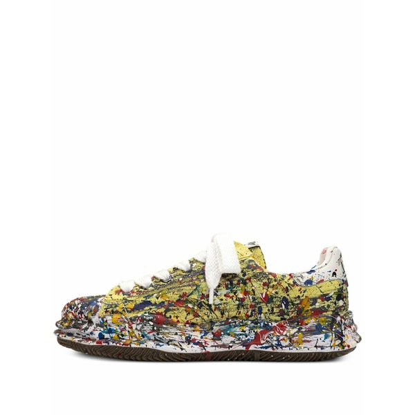 ミハラヤスヒロ メンズ スニーカー シューズ Blakey paint-splatter sneakers Yellow